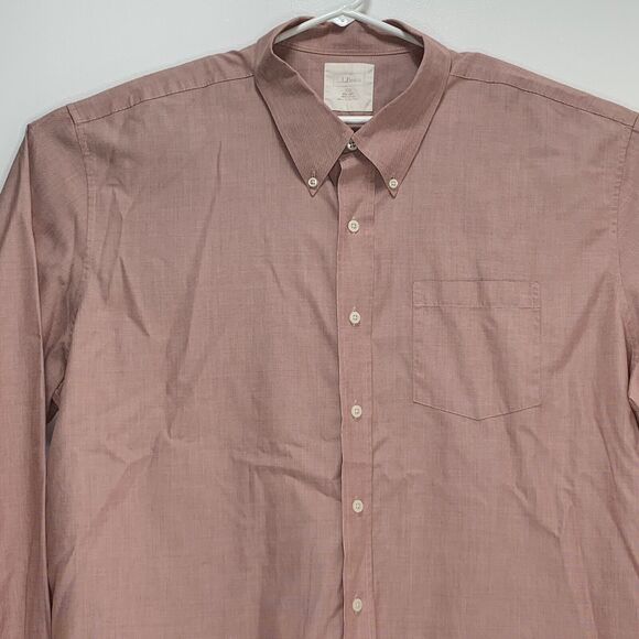 LL Bean Mens Button Down Shirt Long Sleeve Salmon 100% Cotton Reg XXL - Picture 2 of 5